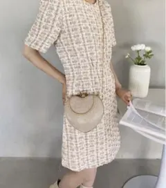 ハート型　パーティーバッグ ベージュ　結婚式