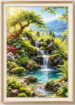 アートパネル 渓流 滝 風景画 インテリア