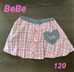 BeBe スカート 120 チェック ハートポケットのサムネイル