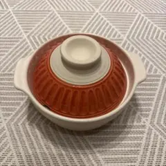 土鍋 一人用 オレンジ 蓋付き