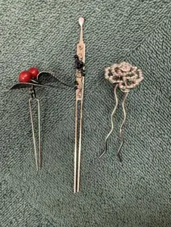 シルバー かんざし 3点セット