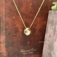 ラウンド＊コインネックレス　サージカルステンレス メンズ ペア ゴールド 雫