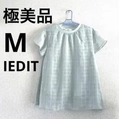 【極美品】IEDIT 半袖ブラウス チェック柄 ライトグリーン再値下げのサムネイル
