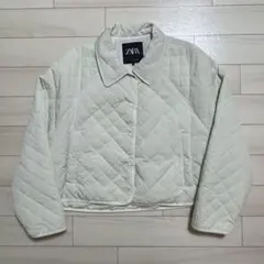 ZARA キルティングジャケット　ブルゾン　白　古着