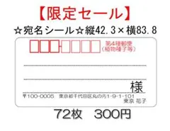 【限定セール】72枚 宛名シール☆シンプル ☆第4種郵便