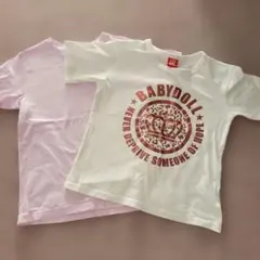 BABYDOLL Tシャツセット 130cm ホワイト ピンク