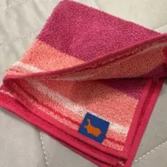 ヒポポタマス ハンドタオル タオルハンカチ ピンク オーガニックコットン