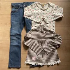 女の子 120cm まとめ売り3点セット GU デニムパンツ 長袖トップス 春秋