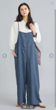 coen ライトデニムキャミサロペット