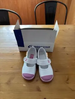 Moonstar 上履き 18.0cm ホワイト ピンクのサムネイル