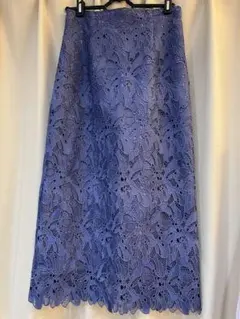 NATURAL BEAUTY BASIC レーススカート　ブルー　Mサイズ