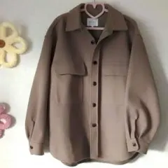 THE SHOP TK ベージュ シャツジャケットＸＬ
