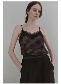 H*♡様 anuke Satin Lace Camisole ネイビー - メルカリ