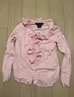 RALPH LAUREN フリル付き長袖シャツ 6号 ピンク
