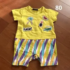 Caldia カラフルロンパース 80 黄色　トロピカルのサムネイル