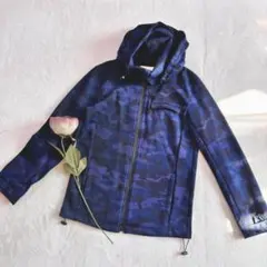 美品✨️インヘリット❀ネイビー迷彩マウンテンパーカー L フード付きユニセックス