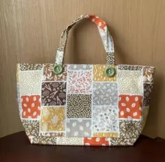 ハンドメイド　ミニバッグ　花柄　パッチワーク風柄