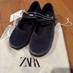 ZARA ネイビー フラットシューズ 37