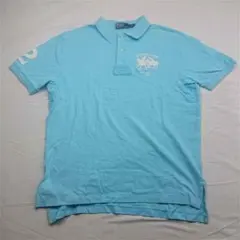 ?ポロ ラルフローレンビッグポニー ポロシャツ Lサイズ メンズ ライトブルー系