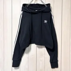 アディダス adidas クロップド パーカー ショート丈 ドルマンスリーブ
