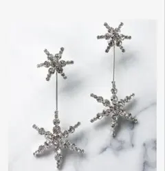 ウェディング ピアス イヤリング｜星(スター) モチーフ　シルバー