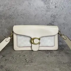 美品✨コーチ 2way ショルダーバッグ タビー レザー アイボリー - メルカリ