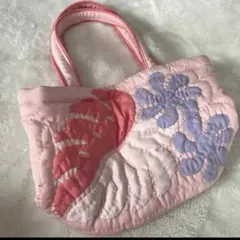 新品　ハワイアンキルト　ハンドメイド　ハイビスカスバッグ　ピンク