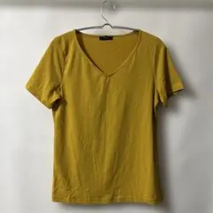 「即日発送」L COMME CA ISMマスタード Vネック 半袖Tシャツ