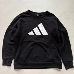 adidas スウェット ロゴ ブラック M（D936）