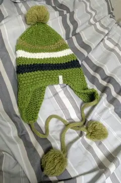 【3peace】黄緑　ニット帽