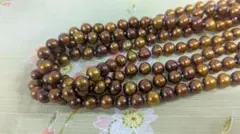 茶色系淡水パール ロングネックレス 約155cm