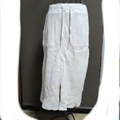 GU アイボリー ワッフル生地 タイトスカート