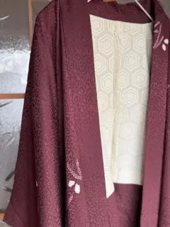 羽織 臙脂 絞り レトロ 和モダン