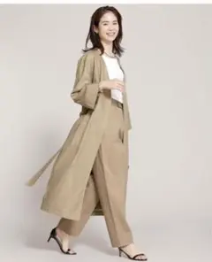 トゥルーコットン ワイドスリーブノーカラーコート NANO universe