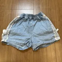 CHERIER レース付きハーフパンツライトブルー