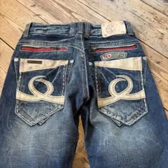 RIOBERA/FLARED JEANS 28 デニムパンツ Y2K 刺繍