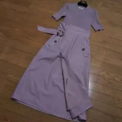 ハイウエスト ロングワンピース