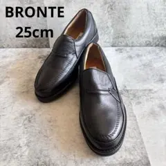 【BRONTE】黒 ブラック レザー スリッポン 革靴EEE25cm ビジネス