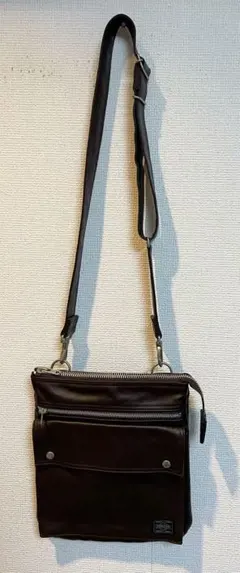 S美品ポーターフリースタイルショルダー鞄バッグ吉田かばんカバンダークブラウン茶