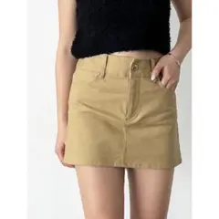 エモダ ストレッチ ショート スカート ベージュ スカパン