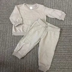 H&M ベージュ トレーナー・パンツセット 74/68