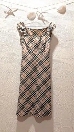 バーバリーブルーレーベル ノバチェック ワンピース ノースリーブ