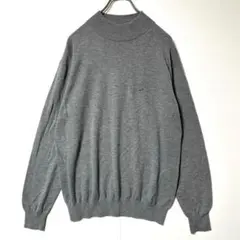 クロコダイル ハイネックニット グレー L ロゴ刺繍 ウール混 シンプル Yのサムネイル