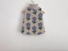 ＊ハンドメイド犬服＊お花ボア・ハイネックワンピ