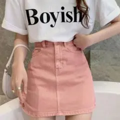 レディース ハイウエスト ミニ デニムスカート