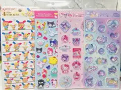 @9サンリオ ラメ入り樹脂もりシール キティ すりガラス風　ピアノちゃん　日焼け