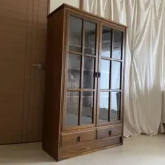 三越ブルージュ　キャビネット　三越家具　本棚　カントリー　英国　アンティーク　棚