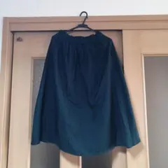 ◆フレアスカート ロングスカート 緑/グリーン 無地 シンプル