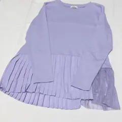 earth music&ecology 長袖 プリーツ切替 カットソー 紫 美品