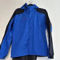 マムートゴアテックスレインスーツ青黒L